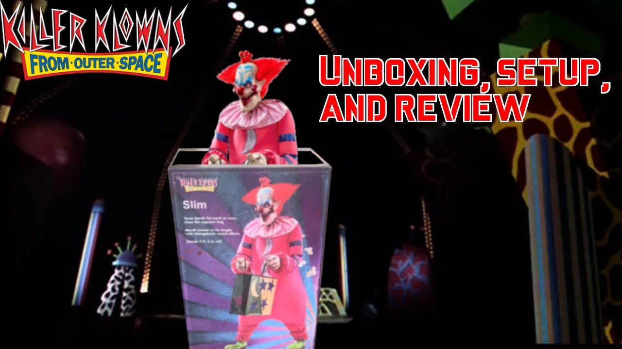 Spirit Halloween 2023 Slim Unboxing, Setup, and Review Killer Klowns From Outer Space Animatronic