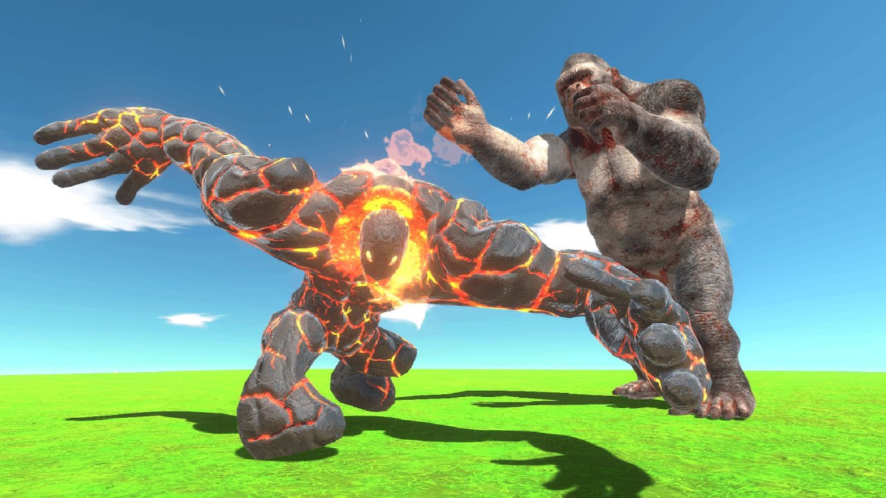 LAVA BOY VS GIANT PRIMATES - Animal Revolt Battle Simulator
