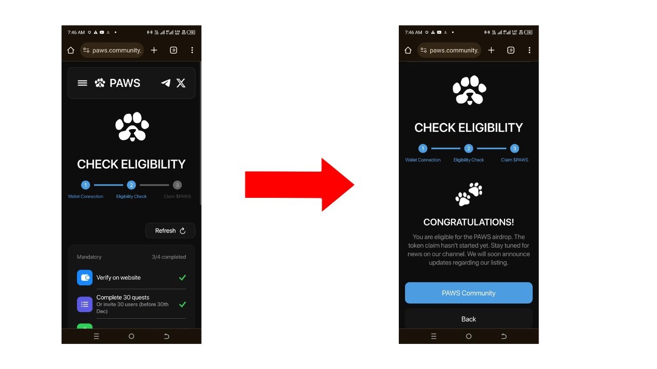 How To Claim Paws Token And Check Your  Eligibility Before Listing 🐾