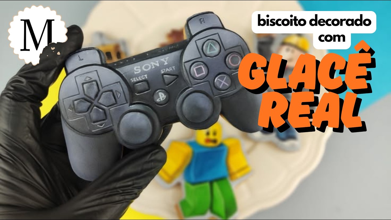 controle videogame biscoito decorado com glacê real sugarcookies bolacha royalicing cookiedecorating