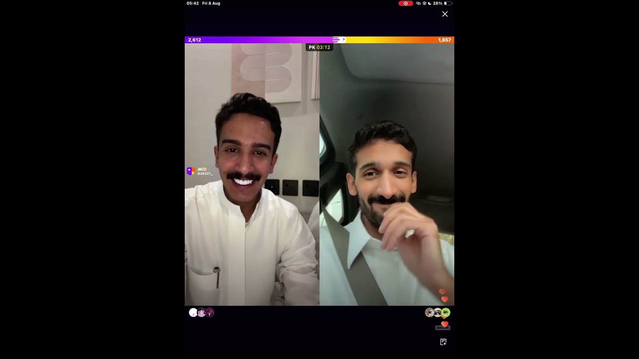 بث علي الحارثي بتاريخ ٨ اغسطس مع سلطان العليان دخيل الله الحارثي عصام القرني