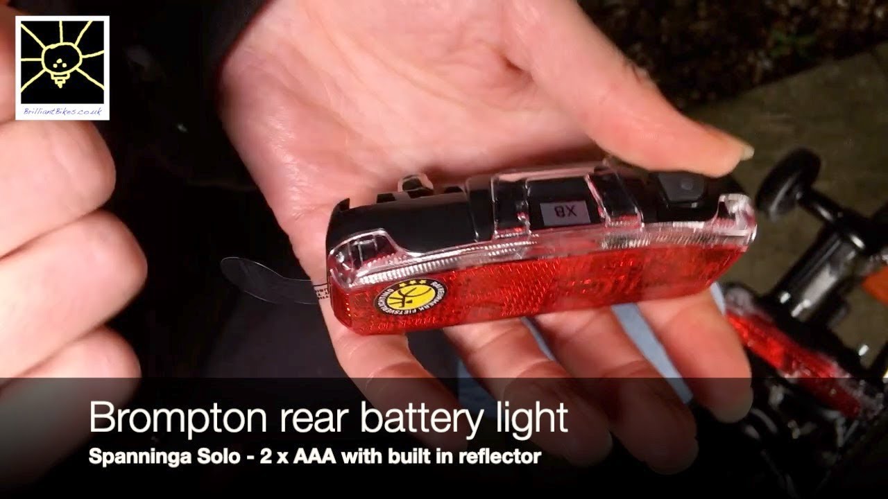 New Brompton folding bike rear battery light - Spanninga Solo