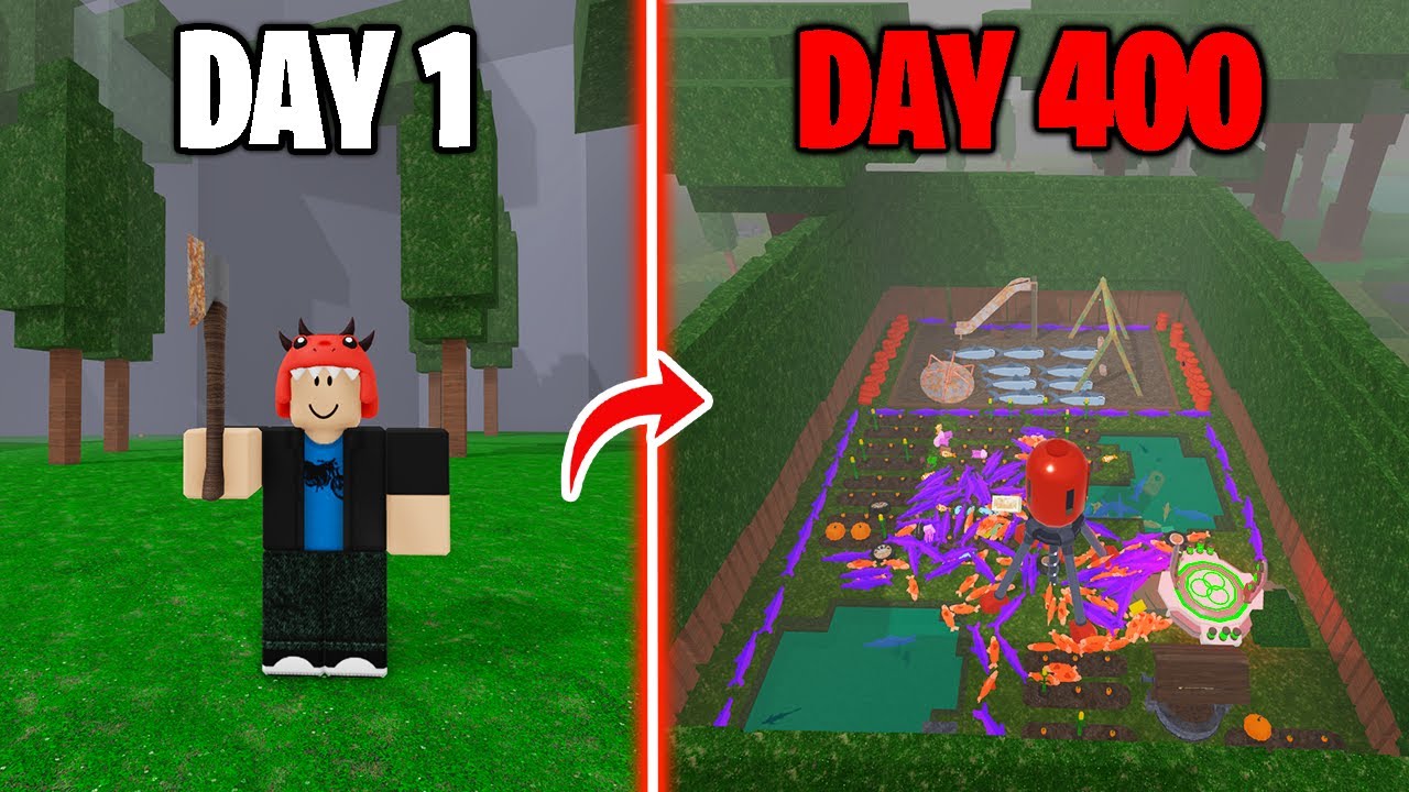 400 Days Solo to Build a Playground Base in 99 Nights in the Forest