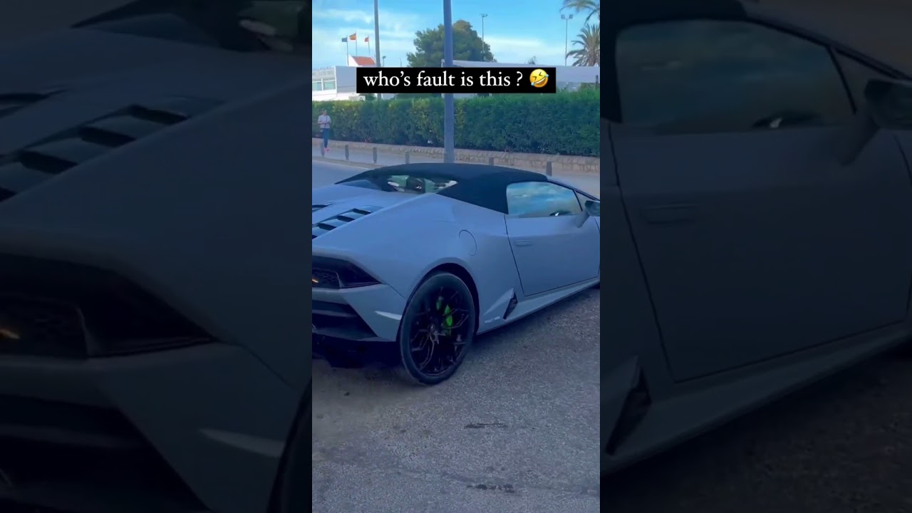 OMG! 😱 Lamborghini and bike collide in epic accident 😮 Watch the shocking footage now! 🎥 #crash