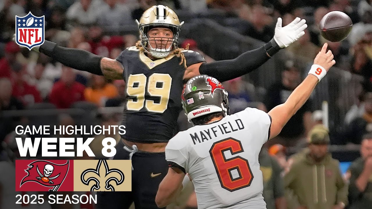 Tampa Bay Buccaneers vs. New Orleans Saints Game Highlights | NFL 2025 Season Week 8