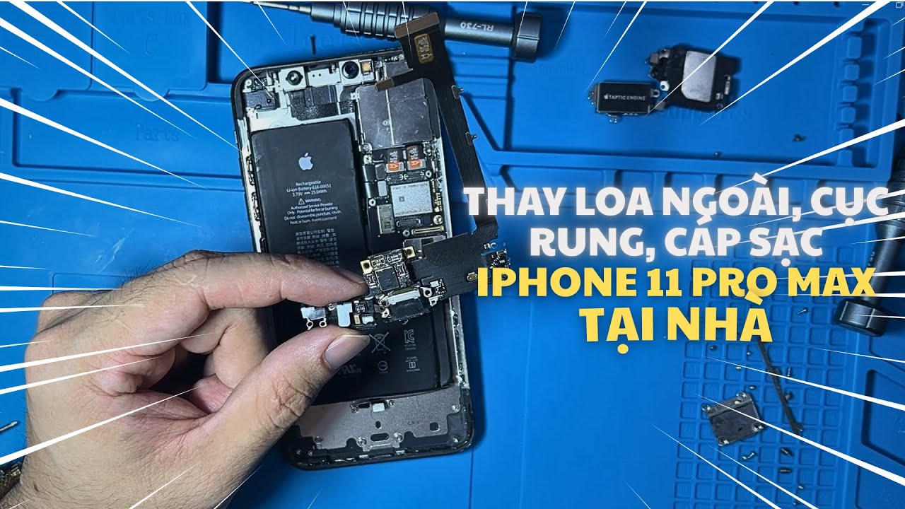 [HanoiMobile] Hướng dẫn Thay Loa, Cục Rung và Cáp sạc iPhone 11PRM tại nhà đơn giản, chi tiết