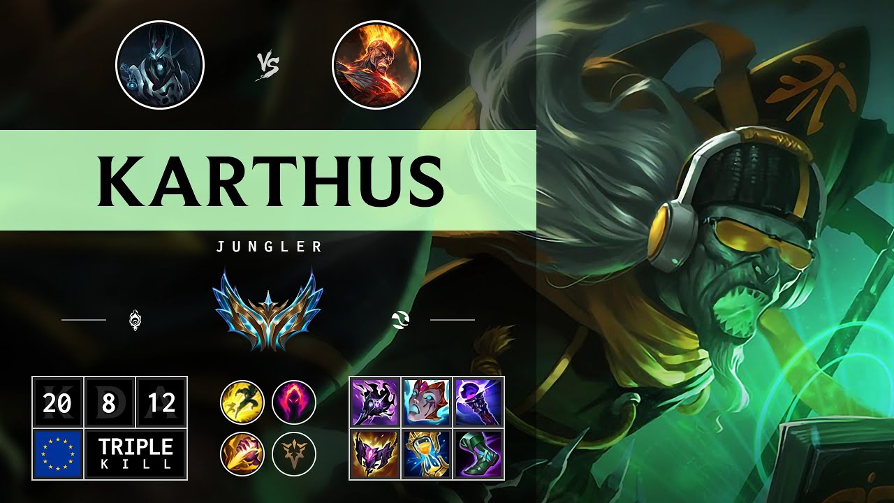 Karthus Jungle vs Brand: Triple Kill, Dominating - EUW Challenger Patch 14.15