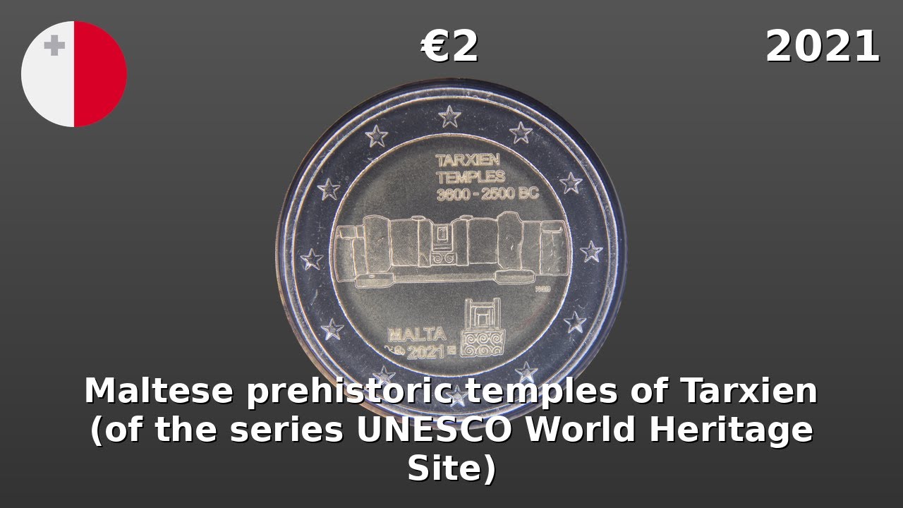 Malta 2021  - 2 Euro Coin - Maltese prehistoric temples of Tarxien (of the series UNESCO World...