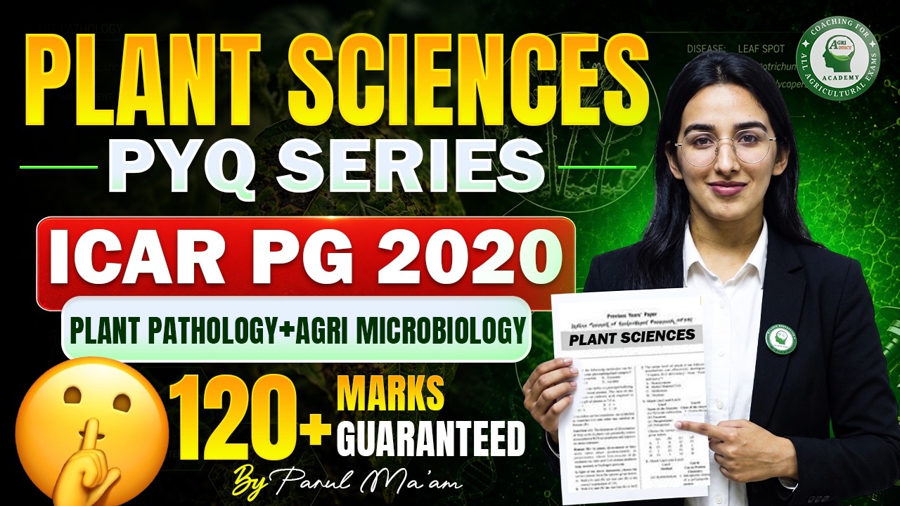 ICAR JRF (PG) 2020 Plant Sciences Previous Year Questions | Plant Pathology by Parul Ma'am