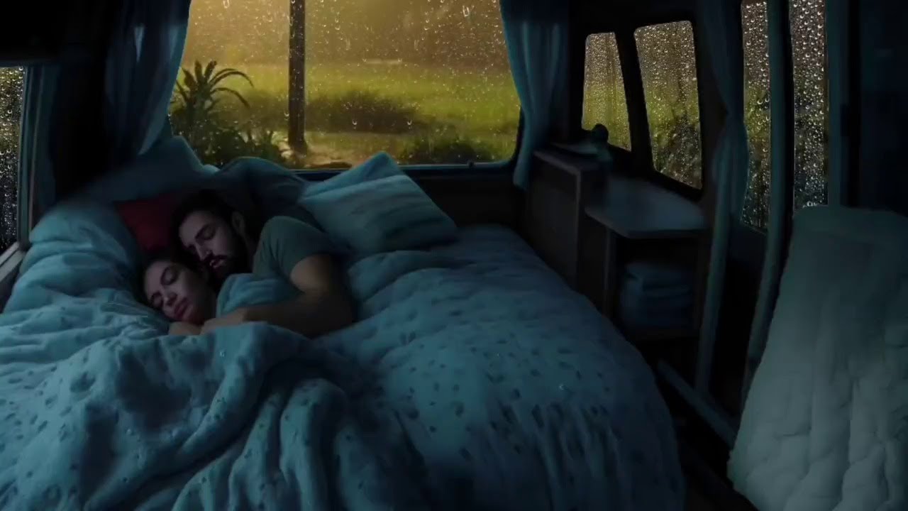 Heavy Rain & Thunderstorm in Car – ASMR Sleep Sounds for Insomnia Relief