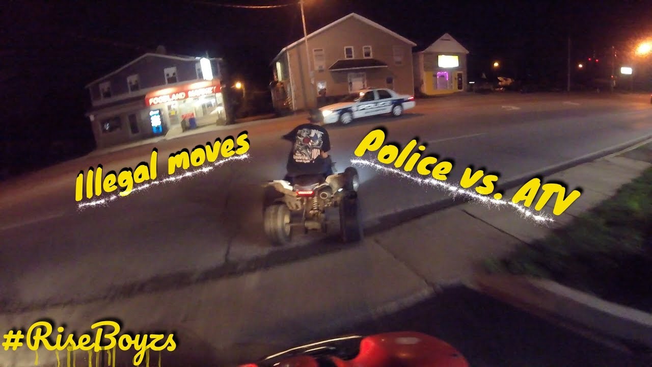 INTENSE! Police Chase vs  ATV #Riseboyz (illegal police force)