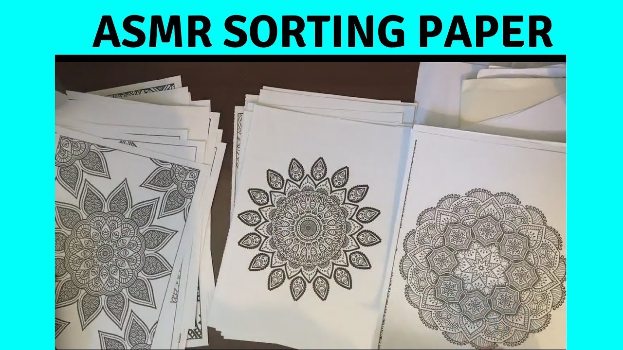 ASMR Sorting paper - Paper sounds - Ripping paper sounds - No talking