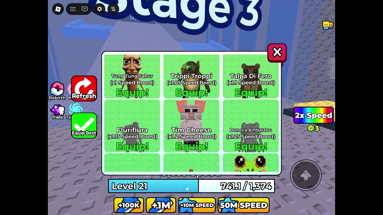 Playing become the fastest branrot - Roblox 