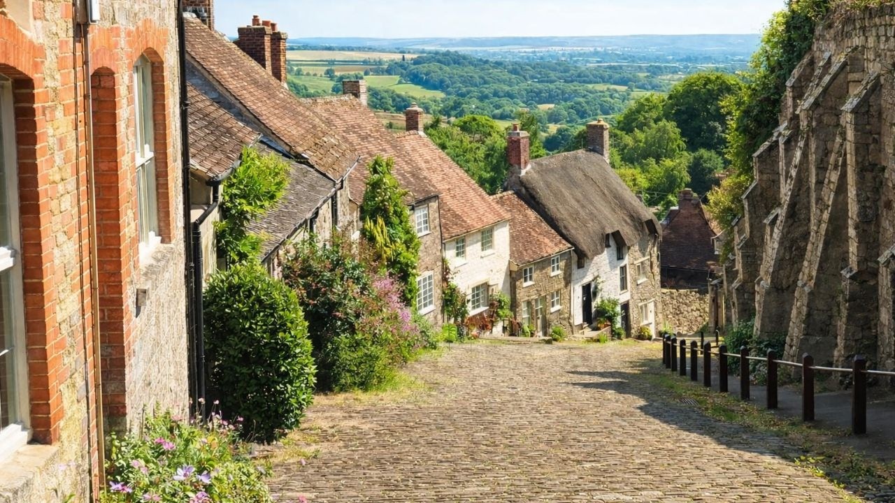 A Walk Down Gold Hill, Shaftesbury, English Countryside 4K