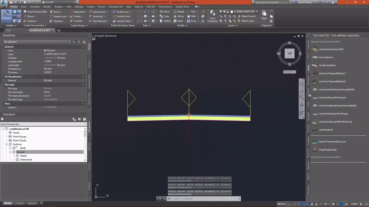 Autocad Civil 3D: Lesson 4.3: The conditional cut fill assembly