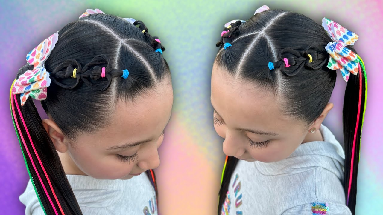 Peinado Fácil para niñas 💜 idea parasitó San Valentín