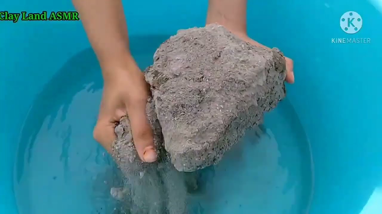 ASMR || Sand and cement + charcoal soft & dusty textures water 💦 crumbling yummy paste play
