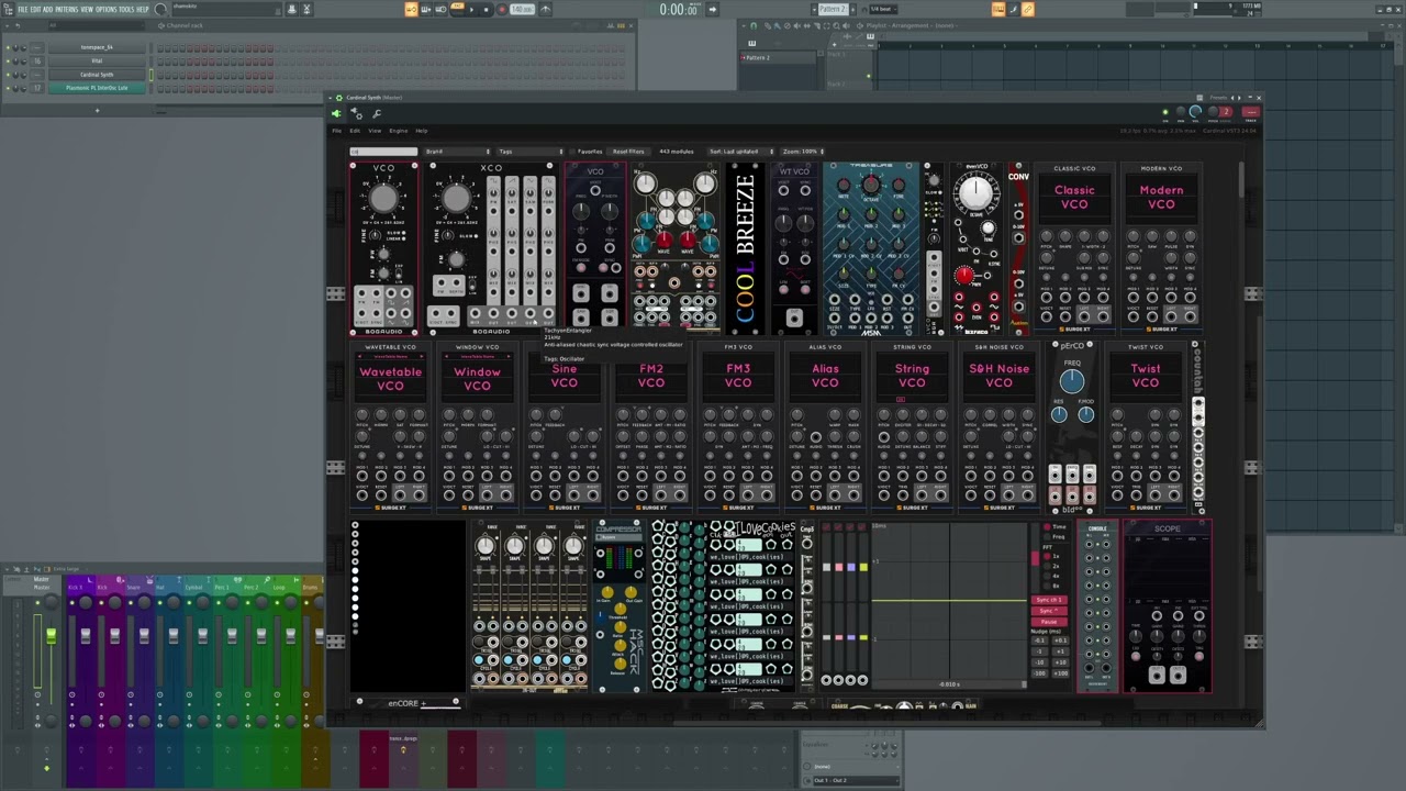 Using Cardinal as a midi arpeggiator along with tonespace to generate chords in FL Studio