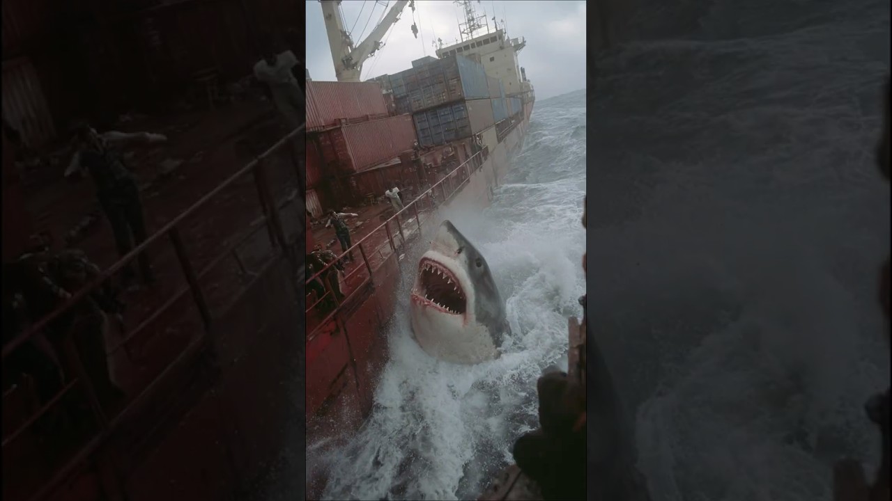 35-Foot Giant Shark Attacks Cargo Ship in Arabian Sea