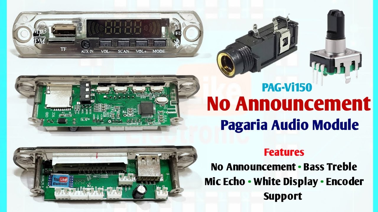 PAG-Vi150 No Announcement Pagaria Audio Pannel Module | Mode चेंज करने पर आवाज नही करेगा 