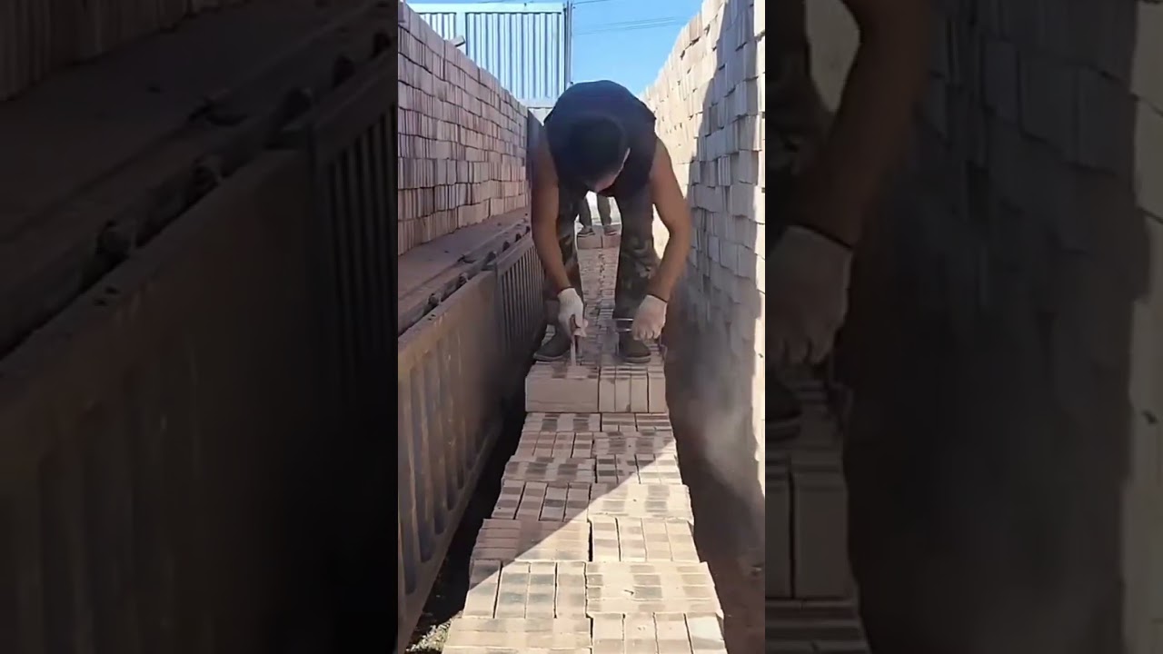 The stage of arranging a brick properly and neatly is carried out by an expert#shorts
