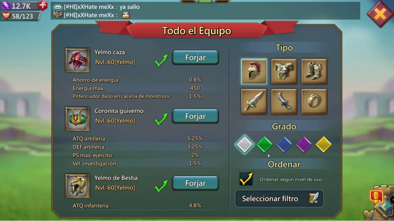 Lords Mobile - Guía de conjuntos de Armaduras