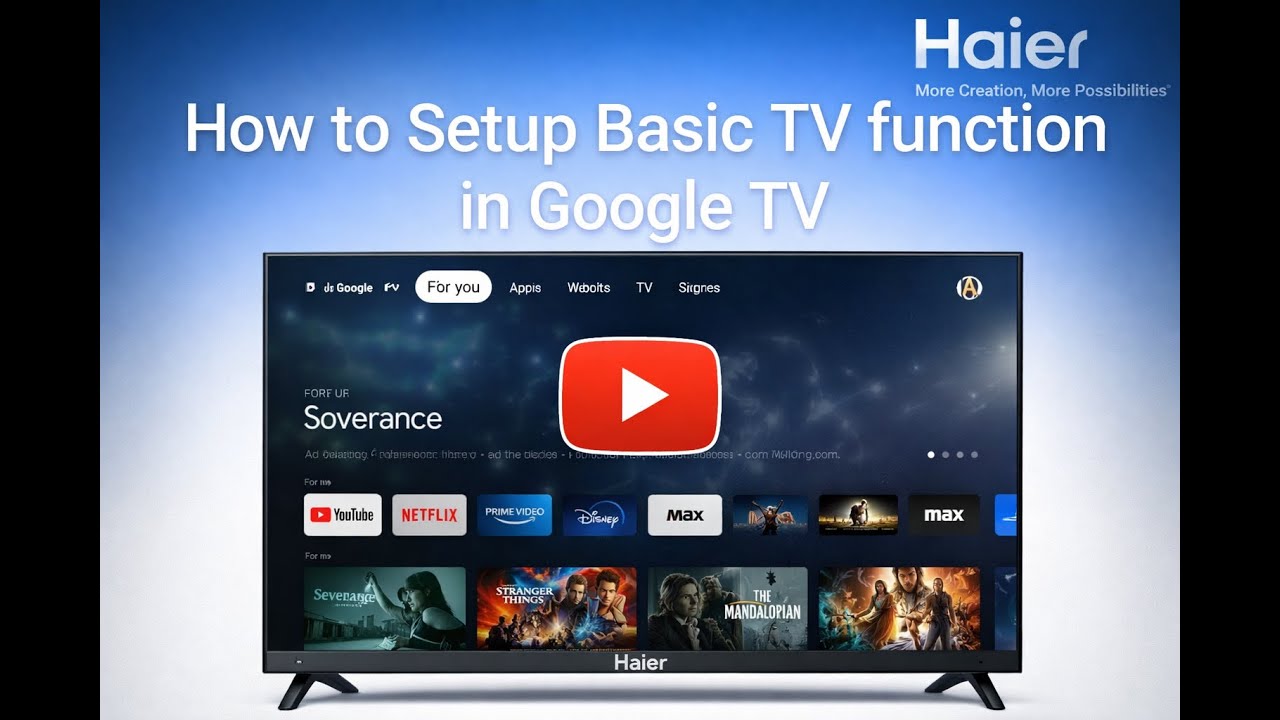 Haier Basic Setup Process on Google Television.How To basic setup on Haier Google TV