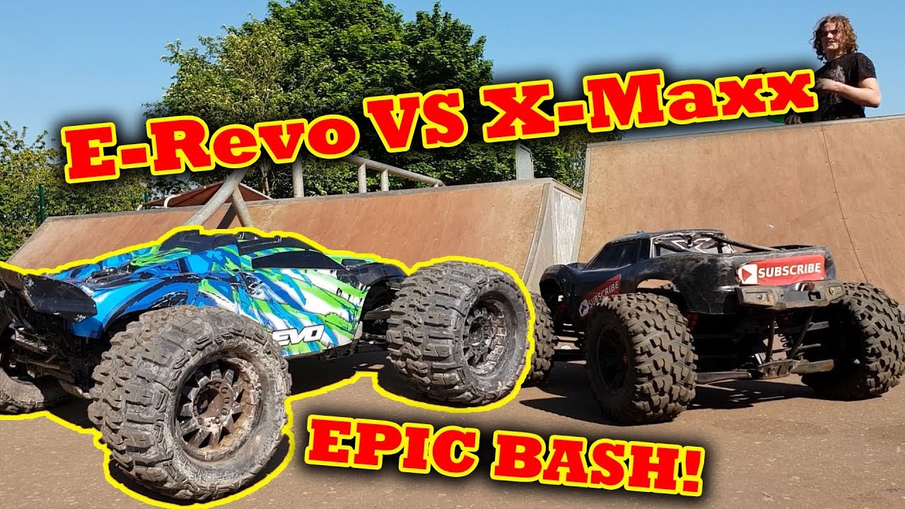 $5000 RC Cars VS Skatepark EpIC BaSh - Traxxas X-Maxx E-Revo HPI Savage FLUX