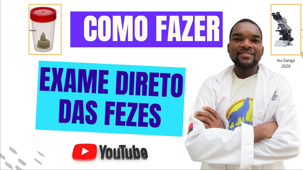 Como Fazer, Exame direito das Fezes. Com Au-Sanga. Amostra positiva. Ovo de Ascaris lumbricoides.