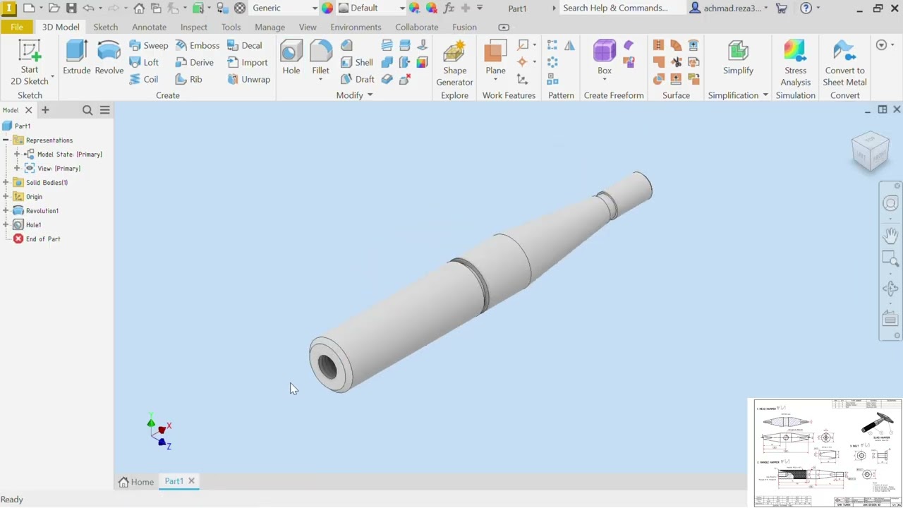Handle Slag Hammer / Pegangan Palu Terak