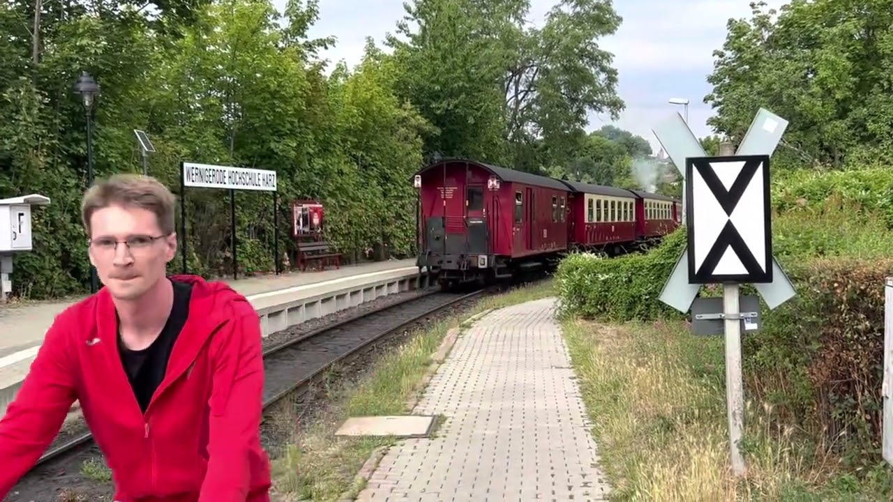 2-10-2T steam loco. & train/street running @ Wernigerode, Germany/Harzer Schmalspurbahnen: 7-30-2022