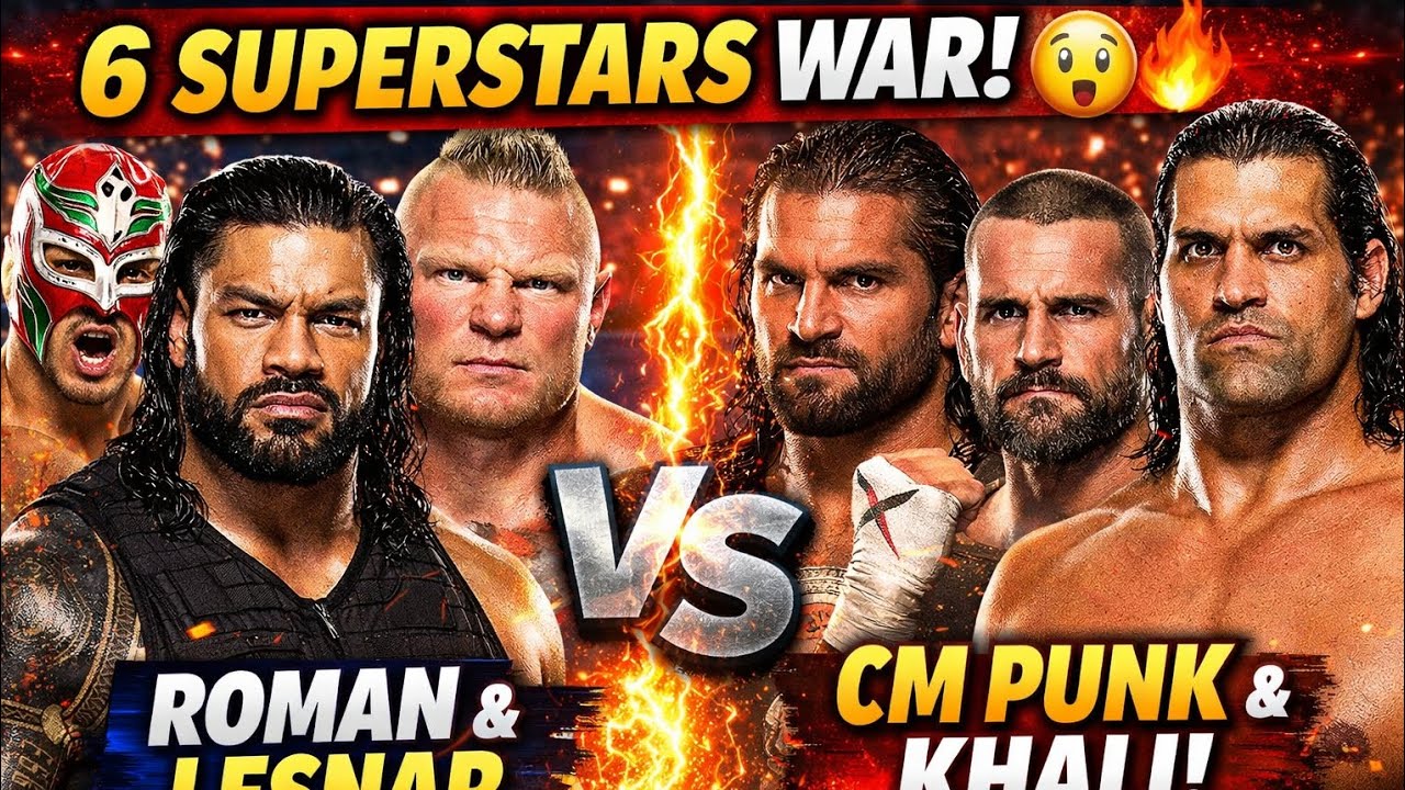Dream Team Battle! Roman Reigns & Brock Lesnar vs CM Punk & Great Khali 💥 | WWE 2K26#gaming #viral