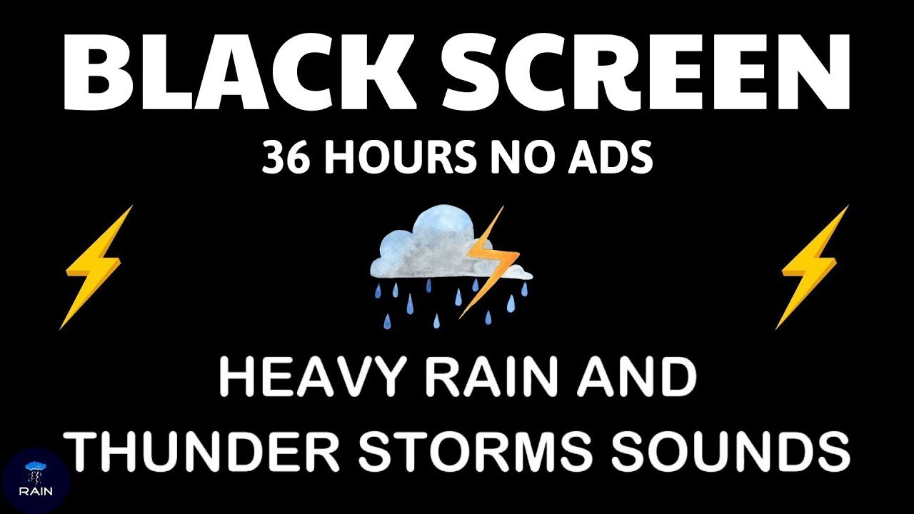 🔴 Heavy Rain and Thunder Sounds for Sleeping - Black Screen | Intense Rainstorm with Thunder