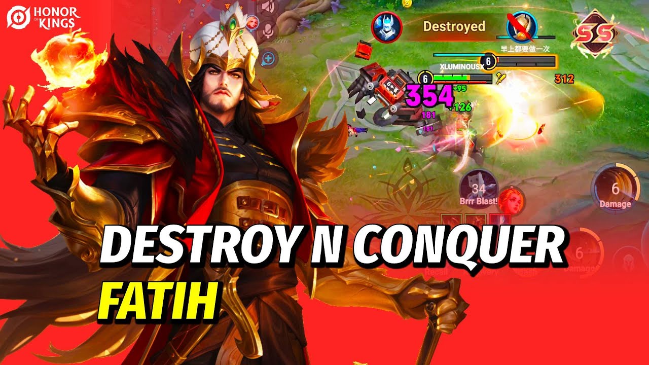 Fatih HOK gameplay (Mighty Conqueror) | S6 100⭐| 10/0/15 KDA SS MVP | Honor of kings