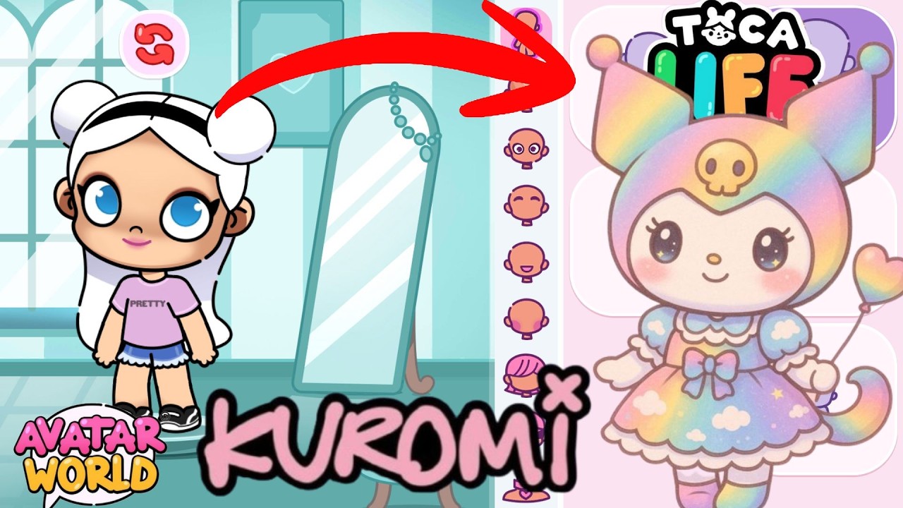 Kuromi Rainbow Fantasy Style 🖤🌈✨ Avatar World Cute & Dark Vibes