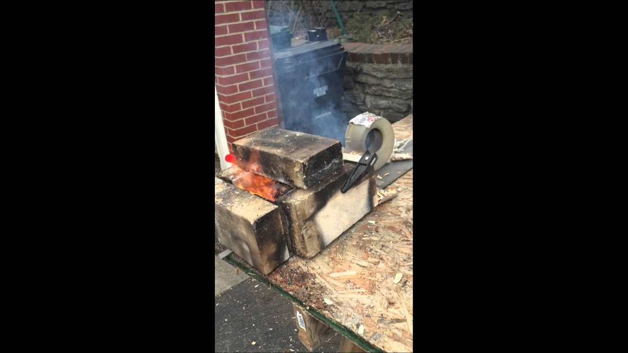 Wood chip burner test