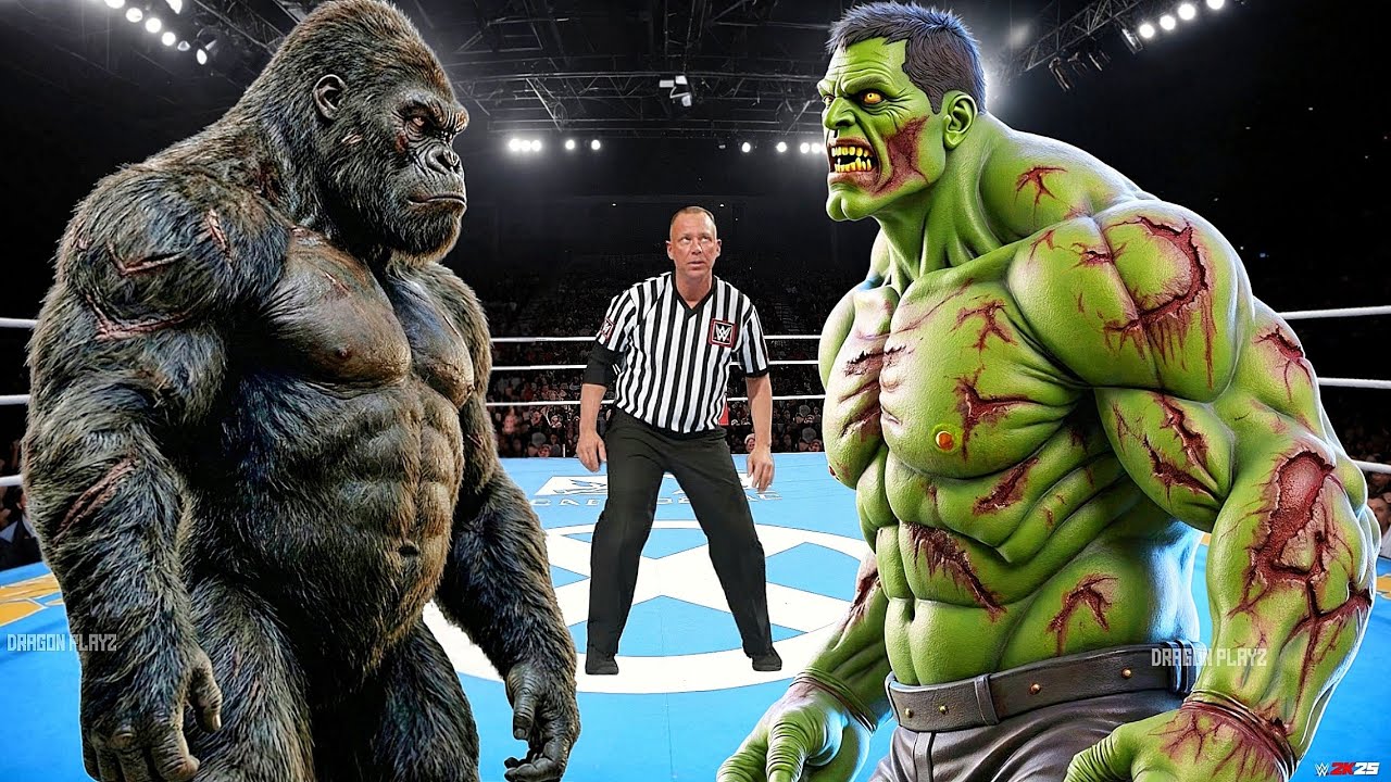 Кинг-Конг против зомби Халка — эпическая битва — WWE 2K25