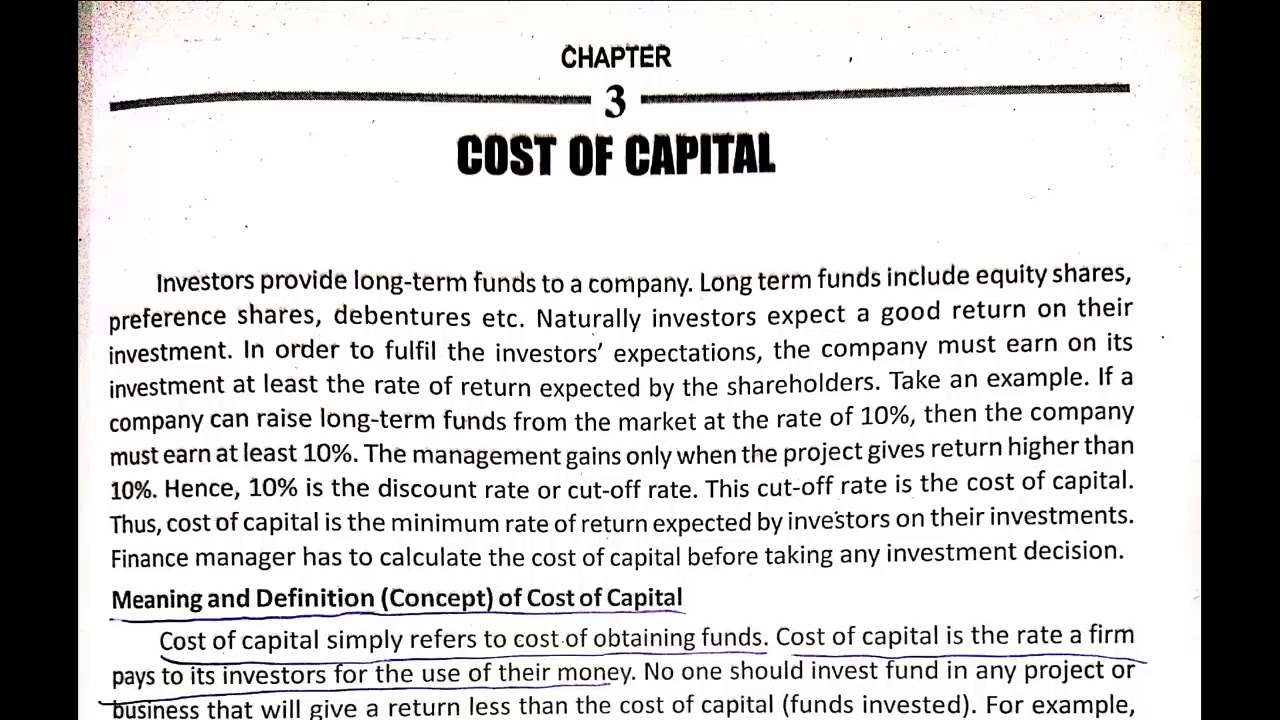 Chapter 3 COST OF CAPITAL /FINANCIAL MANAGEMENT