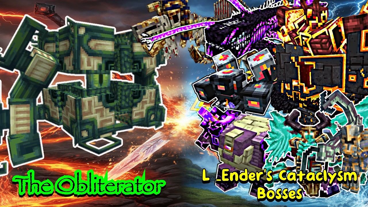 The Obliterator VS L_Ender 's Cataclysm Bosses | Minecraft |Mobs Battle