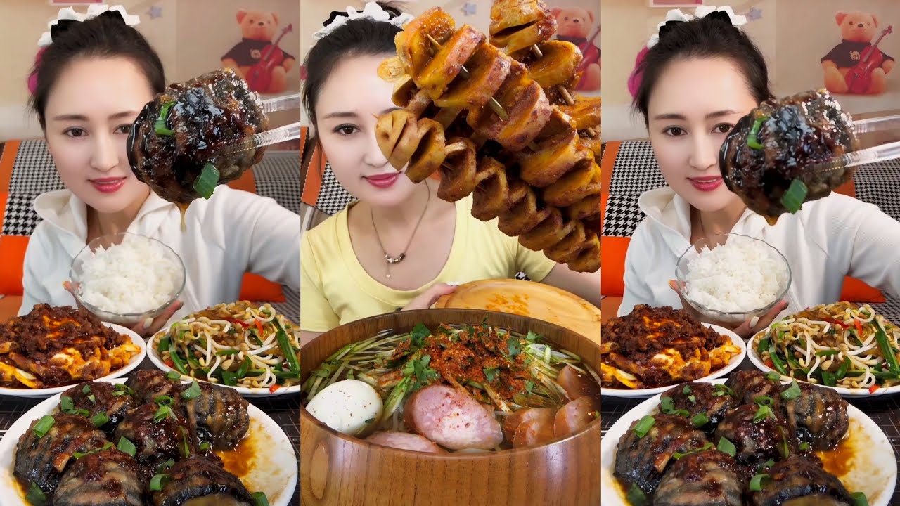 MUKBANG SPICY CHINESE FOOD | 중국먹방 매운 | 매운삼겹살 먹방모음 | 중국당면 치킨 | 치킨만두/치킨카레/두부카레 | 중국가정식 먹방 | 중국음식 레시피