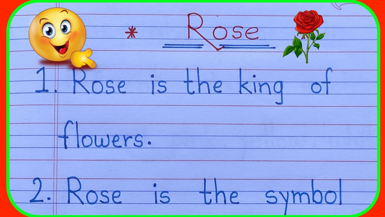 Rose essay 10 lines|rose essay in English|essay on rose in English|my favourite flower Rose essay
