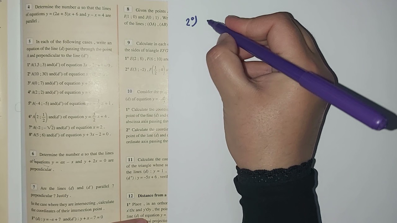 Equation of lines(2) Ex.5 Pg.203 #grade9 #math #lebanon