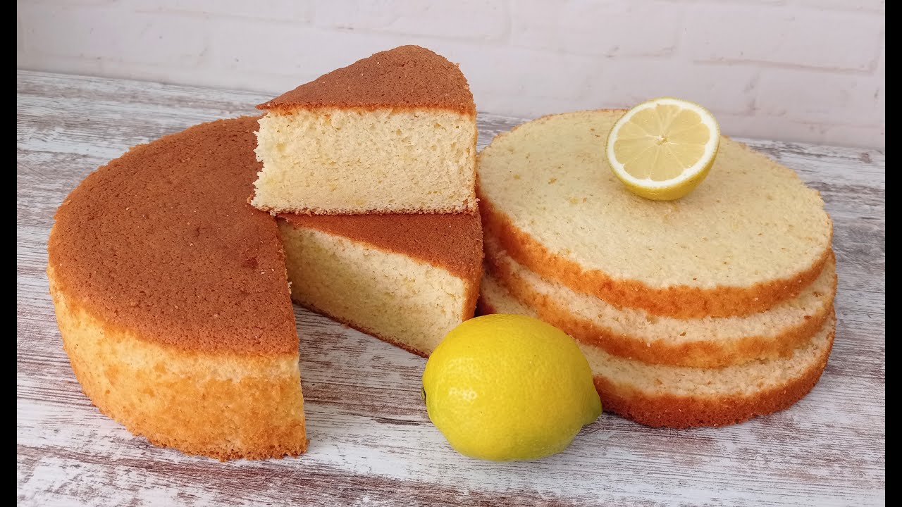 самый сочный ЛИМОННЫЙ ШИФОНОВЫЙ БИСКВИТ! идеально ровный! Ручным миксером!