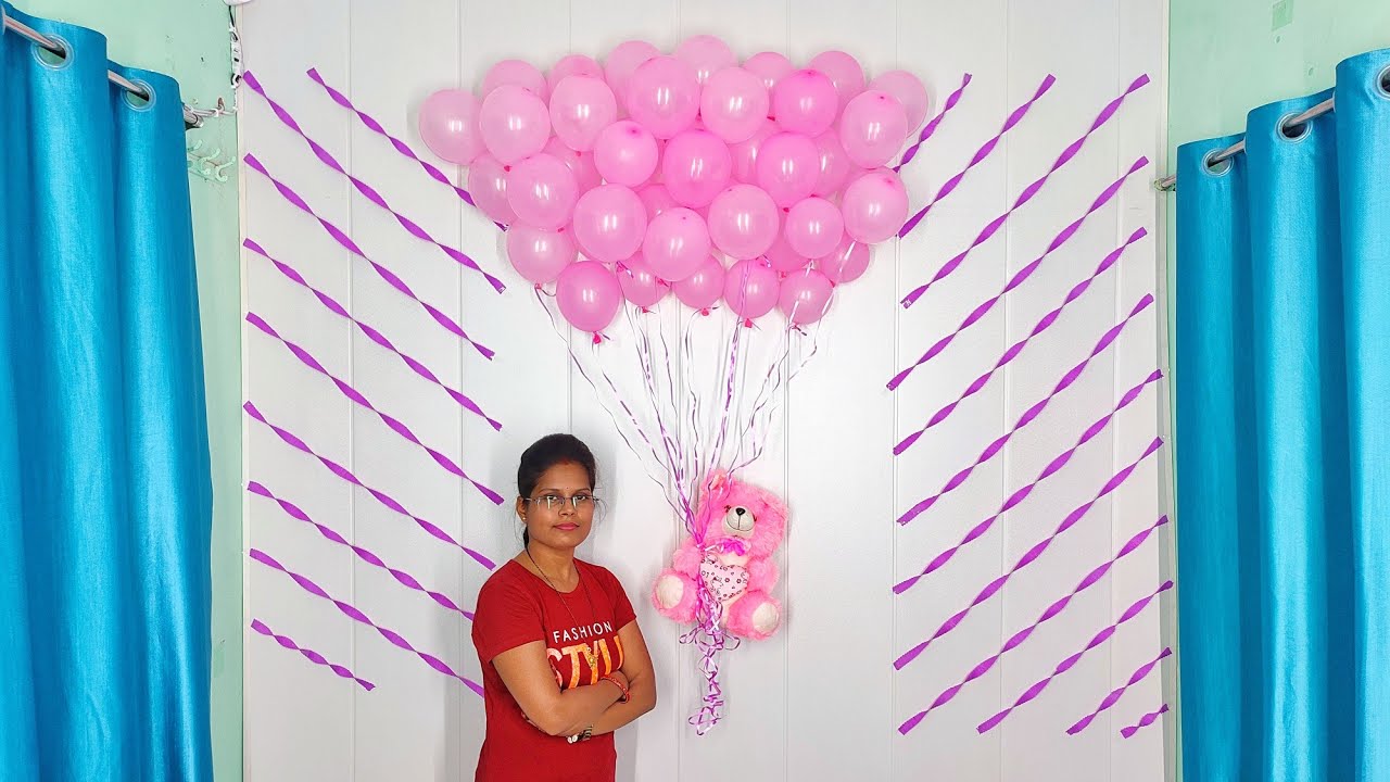 #52: Birthday balloon decoration ideas | very easy decoration