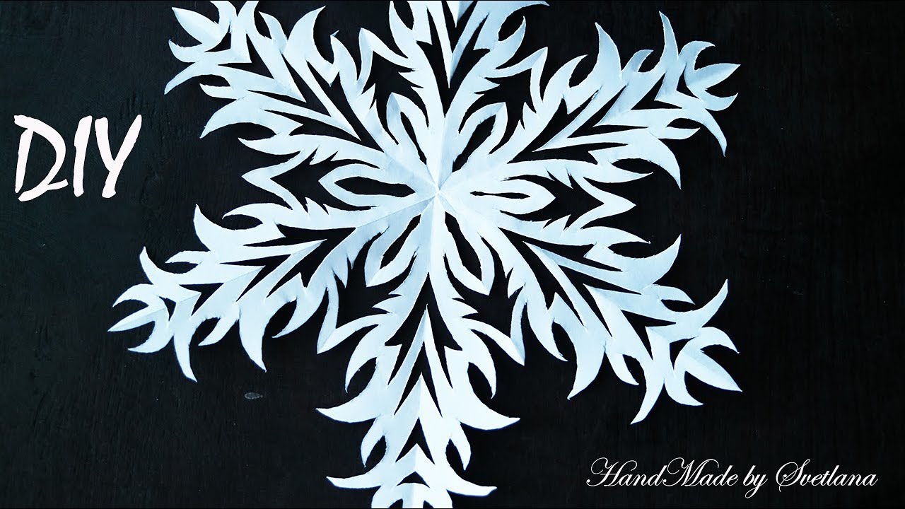 Снежинка из бумаги Как вырезать снежинки Схема Snowflakes from paper Schneeflocke aus Papier