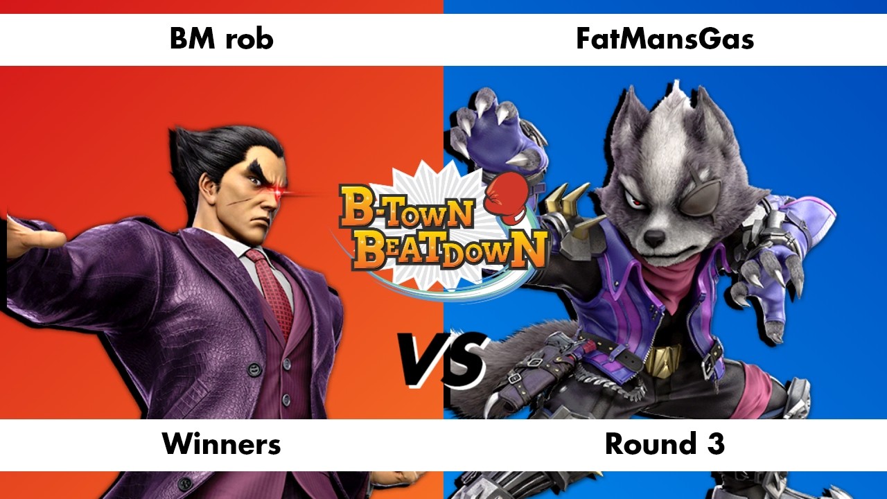 B-Town Beatdown 96 Winners Round 3: BM rob (Kazuya) vs FatMansGas (Wolf)