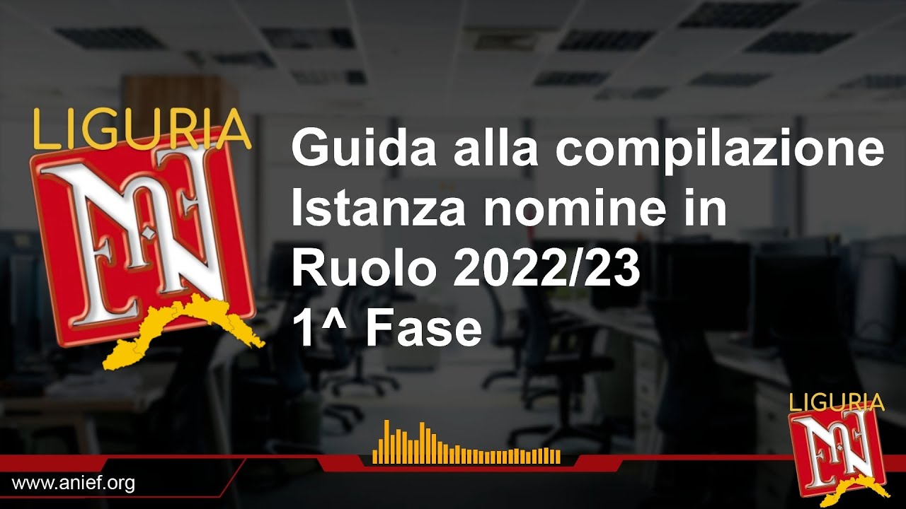 Compilazione Istanza nomina in ruolo 1^ fase  - GUIDE ANIEF