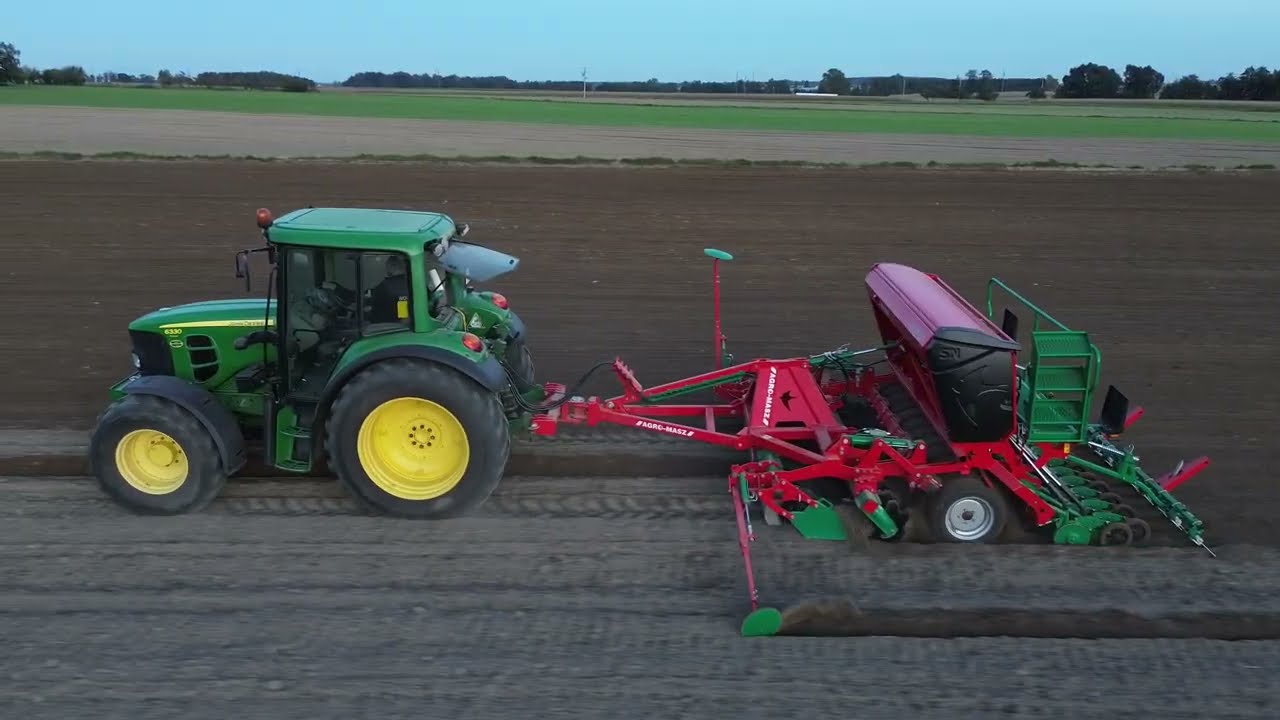 🌾 Siew PSZENŻYTA 2025 NOWY NABYTEK SIEWNIK AGRO-MASZ ATO30 i SN301  John Deere 6330 Premium GR Śliwa