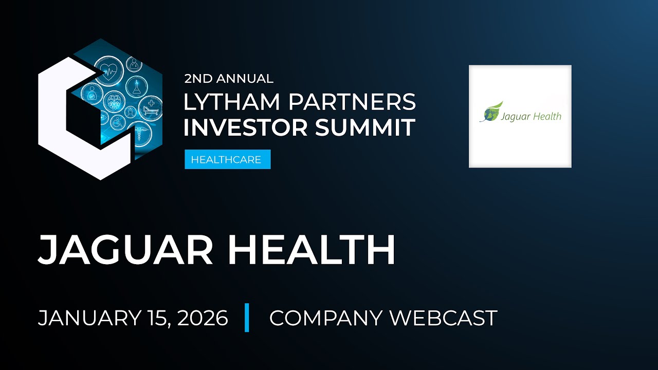 Вебинар компании Jaguar Health на саммите Lytham Partners для инвесторов в сфере здравоохранения ...