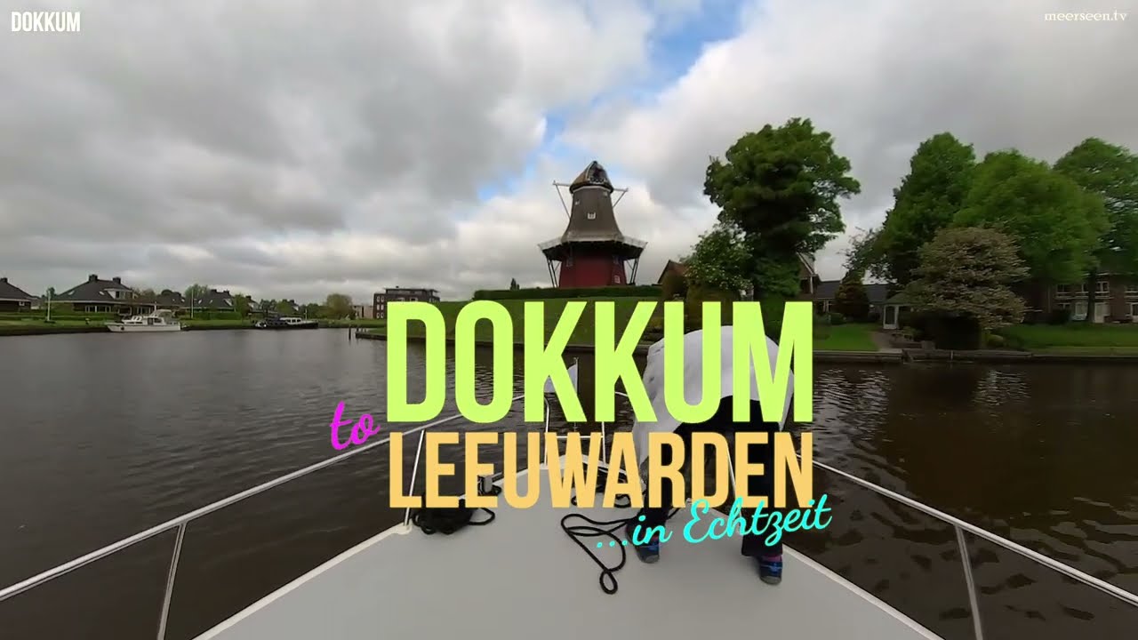 Dokkum to Leeuwarden - Real Time - Real Sound ASMR - Holland by Boat